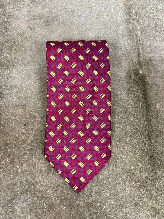 Canali Other - Canali Geometric Lines Abstract Silk Tie Made in Italy